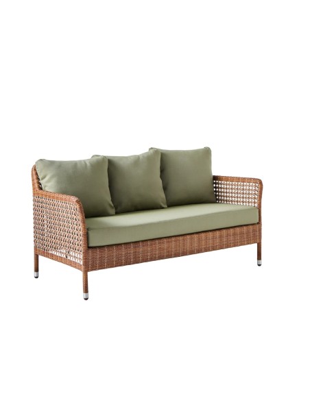 2-seater garden sofa in Antibes resin with Laterite colors