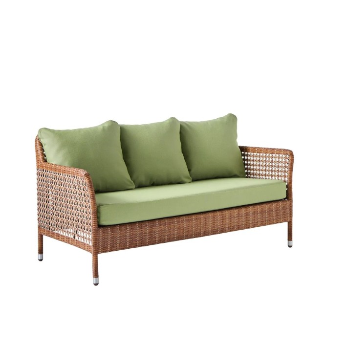 2-seater garden sofa in Antibes resin with Laterite colors