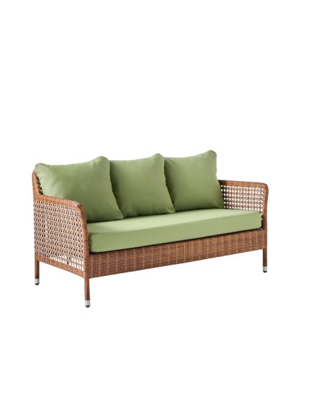 2-seater garden sofa in Antibes resin with Laterite colors