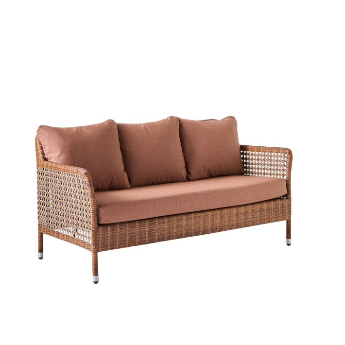 2-seater garden sofa in Antibes resin with Laterite colors