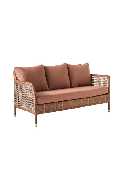 2-seater garden sofa in Antibes resin with Laterite colors