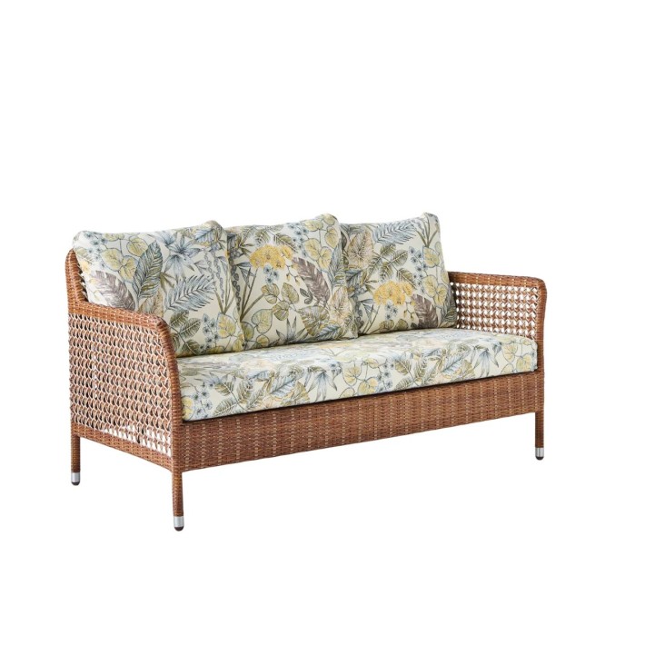 2-seater garden sofa in Antibes resin with Laterite colors