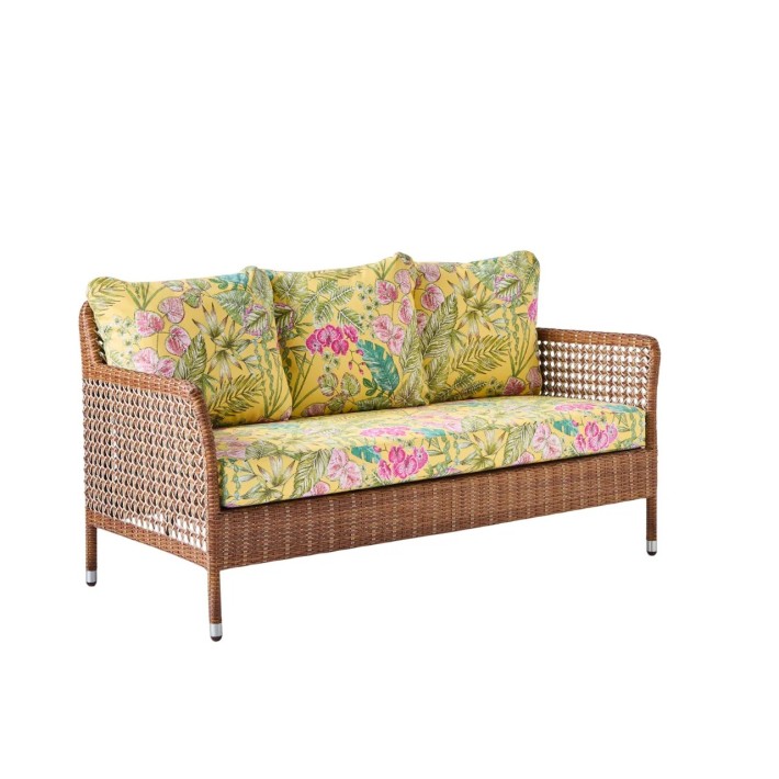 2-seater garden sofa in Antibes resin with Laterite colors