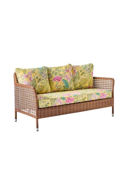 2-seater garden sofa in Antibes resin with Laterite colors