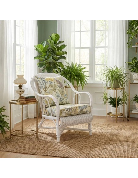 PRIMAVERA collection armchair with an ecru floral fabric cushion