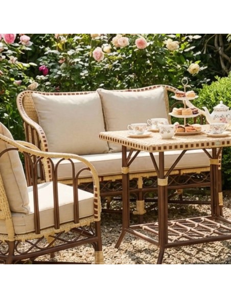 Ambiance canapé d'extérieur dans jardin parisien collection BELL EPOQUE