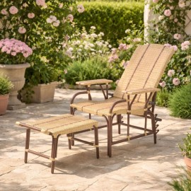 Chaise longue pour l'extérieur en résine tressée collection Belle Epoque chez Kok maison 2