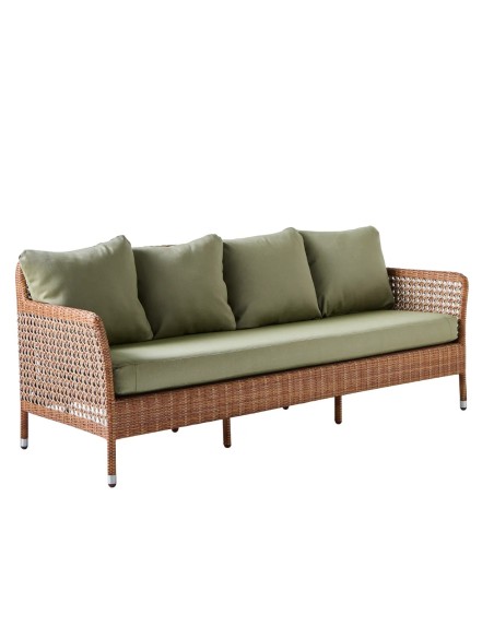 3-seater garden sofa in Antibes resin with Laterite colors