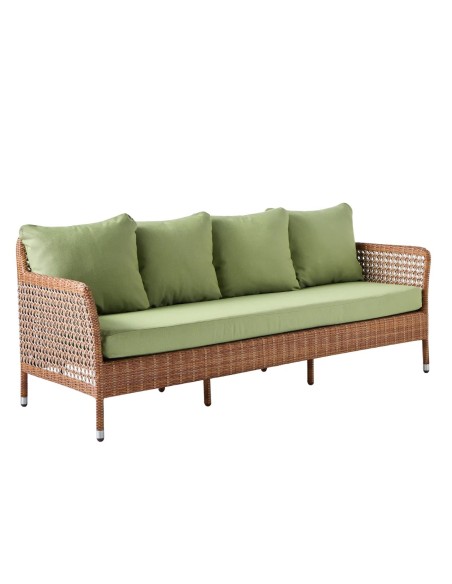 3-seater garden sofa in Antibes resin with Laterite colors