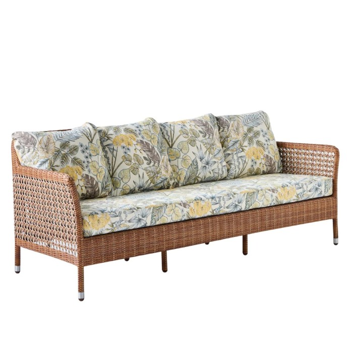 3-seater garden sofa in Antibes resin with Laterite colors