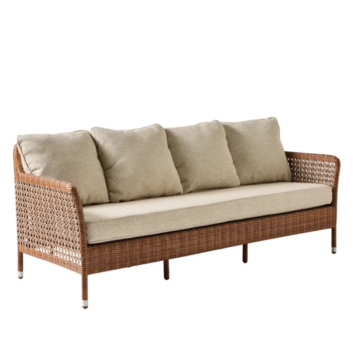 3-seater garden sofa in Antibes resin with Laterite colors