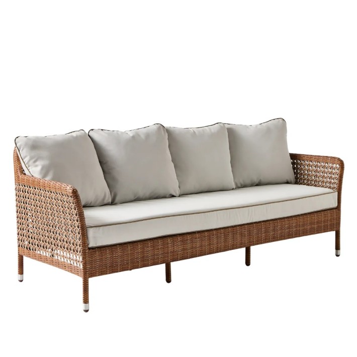 3-seater garden sofa in Antibes resin with Laterite colors