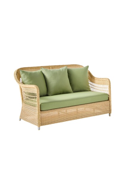 2-seater sofa in BIARRITZ natural-colored resin with choice of fabrics