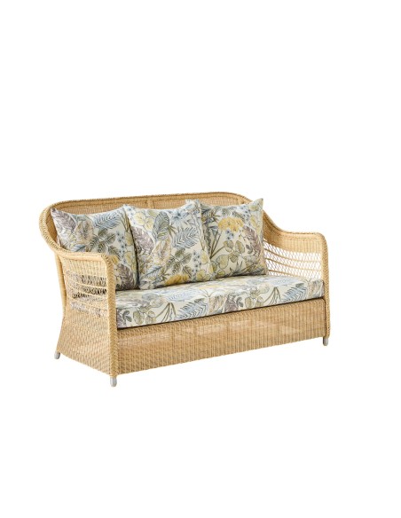 2-seater sofa in BIARRITZ natural-colored resin with choice of fabrics