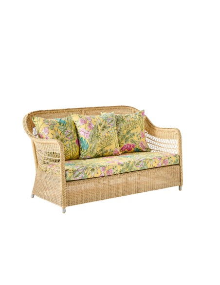 2-seater sofa in BIARRITZ natural-colored resin with choice of fabrics