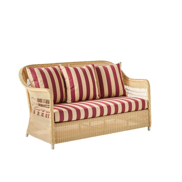 2-seater sofa in BIARRITZ natural-colored resin with choice of fabrics