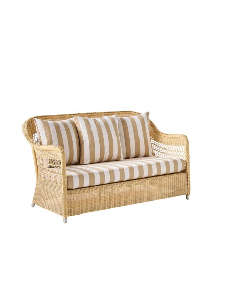 2-seater sofa in BIARRITZ natural-colored resin with choice of fabrics