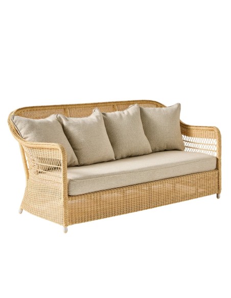 3-seater sofa in BIARRITZ natural-colored resin with choice of fabrics