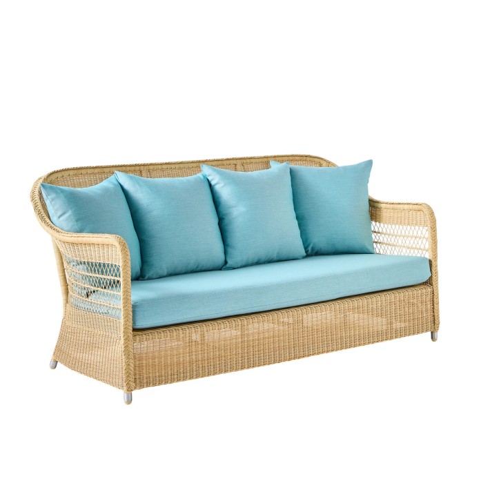 3-seater sofa in BIARRITZ natural-colored resin with choice of fabrics
