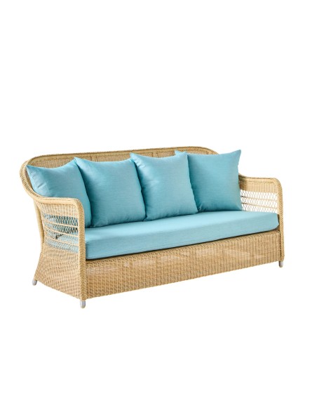 3-seater sofa in BIARRITZ natural-colored resin with choice of fabrics