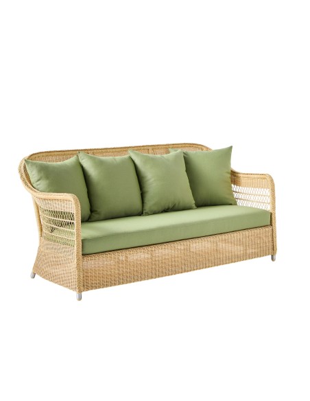3-seater sofa in BIARRITZ natural-colored resin with choice of fabrics