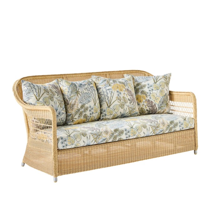 3-seater sofa in BIARRITZ natural-colored resin with choice of fabrics
