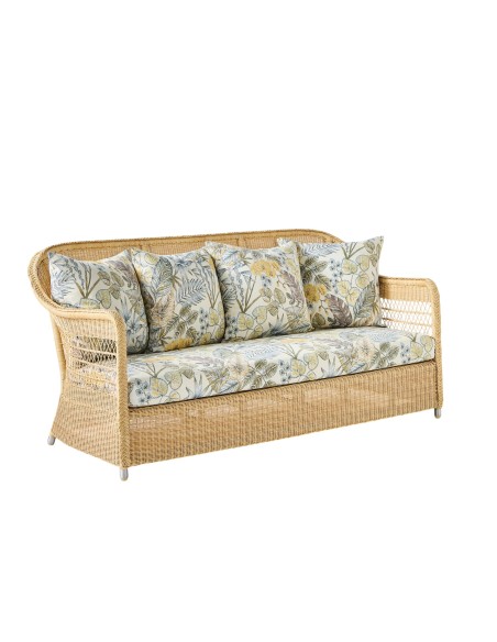 3-seater sofa in BIARRITZ natural-colored resin with choice of fabrics