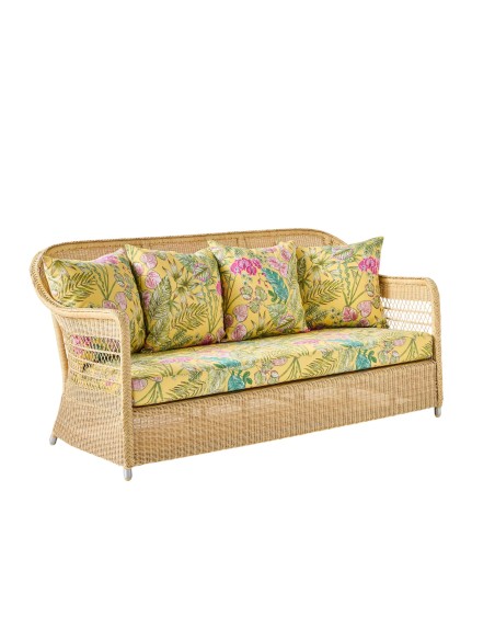 3-seater sofa in BIARRITZ natural-colored resin with choice of fabrics