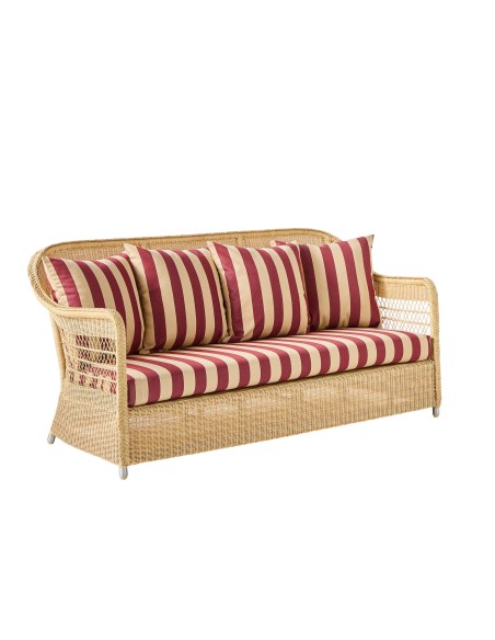 3-seater sofa in BIARRITZ natural-colored resin with choice of fabrics