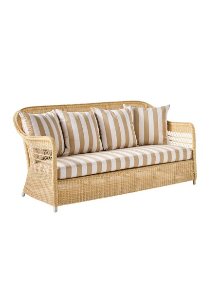 3-seater sofa in BIARRITZ natural-colored resin with choice of fabrics