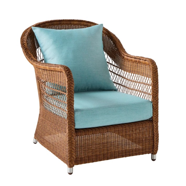 BIARRITZ synthetic rattan armchair brown color