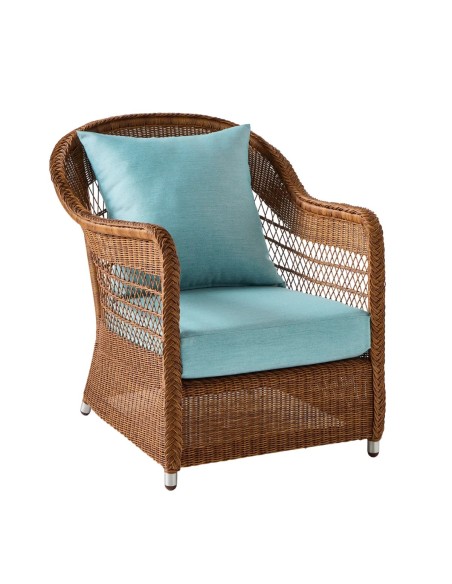 BIARRITZ synthetic rattan armchair brown color