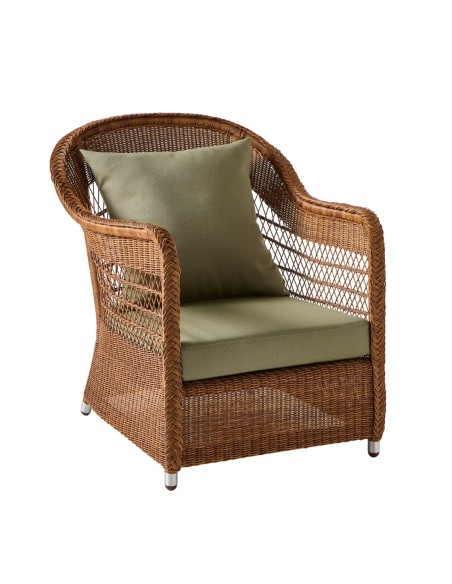 BIARRITZ synthetic rattan armchair brown color