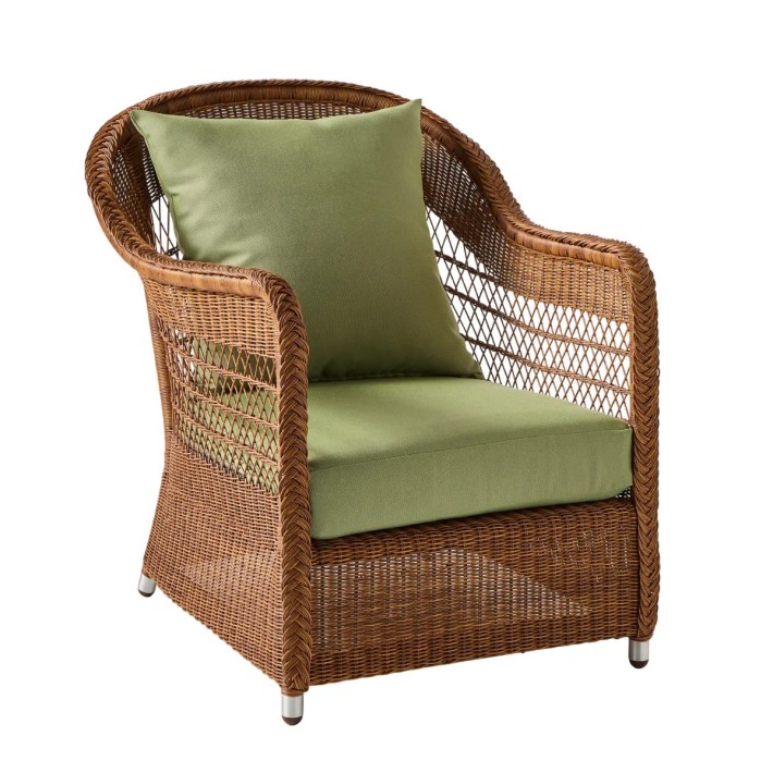 fauteuil en rotin synthétique BIARRITZ coloris châtaigne