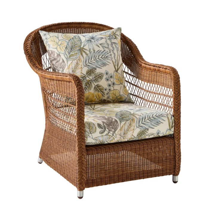 BIARRITZ synthetic rattan armchair brown color