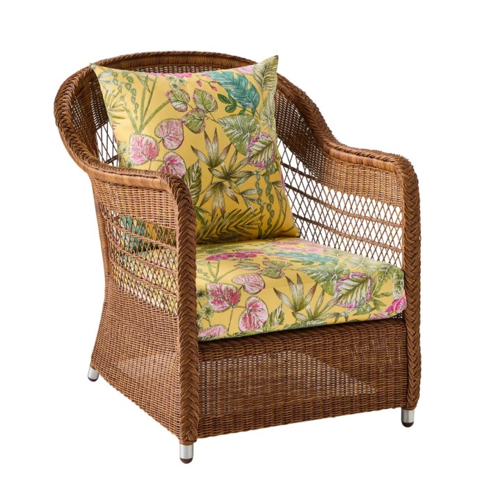 BIARRITZ synthetic rattan armchair brown color