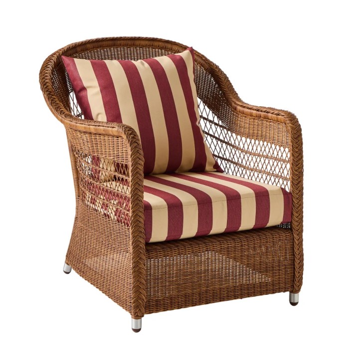 BIARRITZ synthetic rattan armchair brown color