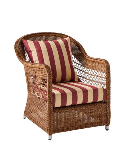 BIARRITZ synthetic rattan armchair brown color