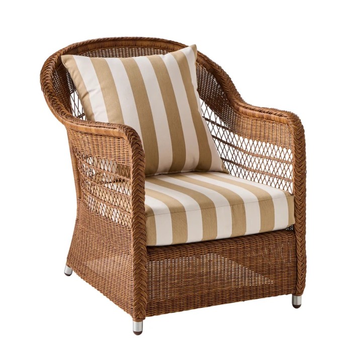 fauteuil en rotin synthétique BIARRITZ coloris châtaigne