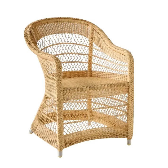 Fauteuil de table Biarritz sans coussin en résine coloris naturel