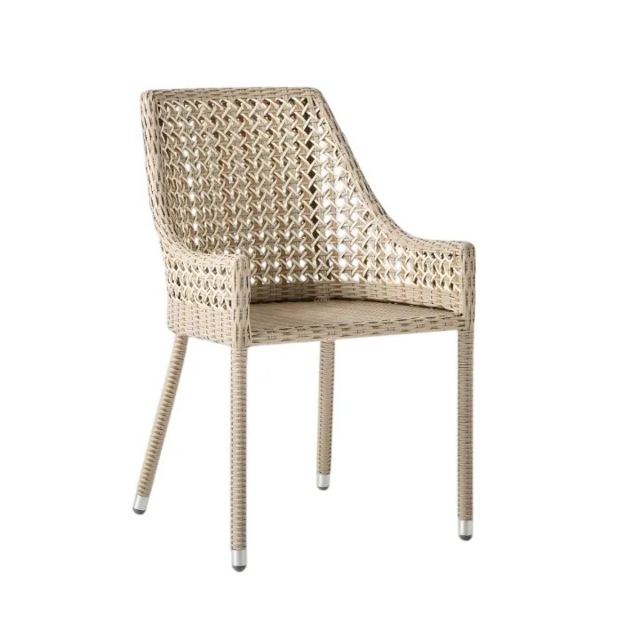 Fauteuil de table en résine Antibes récif sans coussin