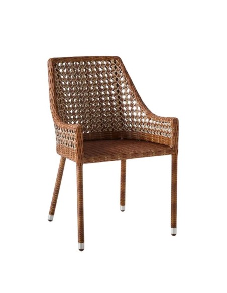 Fauteuil de table en résine Antibes latérite sans coussin