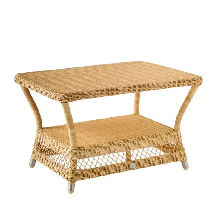 Biarritz rectangular coffee table in natural resin