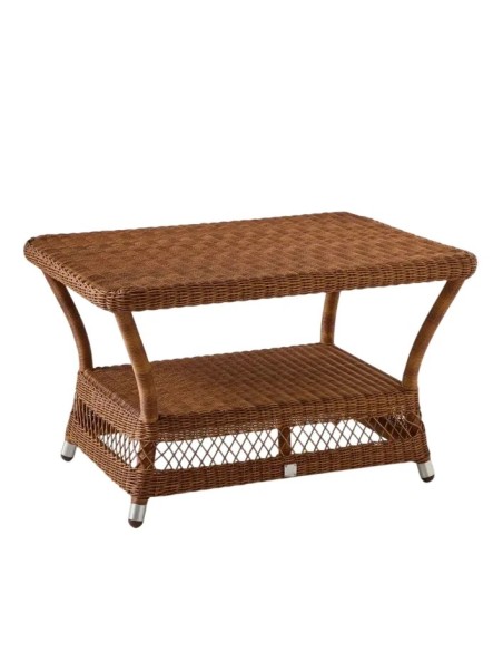 Biarritz rectangular coffee table in chataigne brown resin