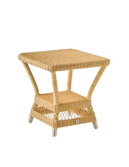 Biarritz square coffee table in natural resin without glass