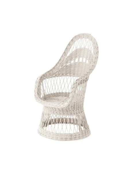 Fauteuil en osier ajouré laqué Firmin