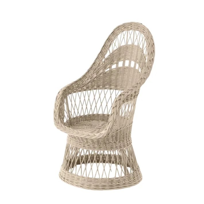 Fauteuil en osier ajouré laqué Firmin