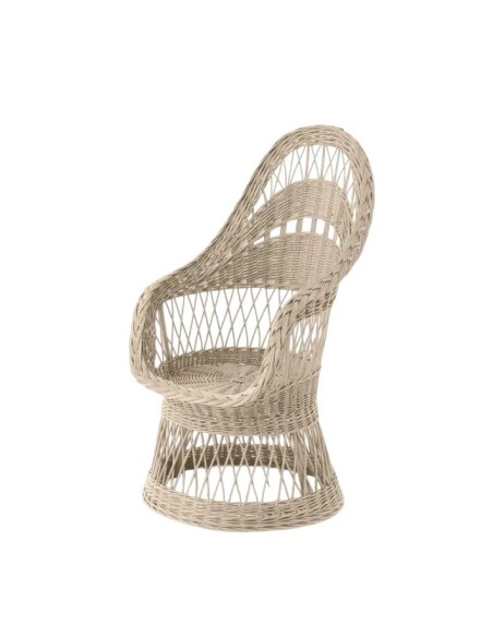 Fauteuil en osier ajouré laqué Firmin