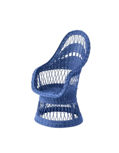 Fauteuil en osier ajouré laqué Firmin