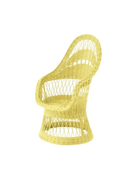 Fauteuil en osier ajouré laqué Firmin